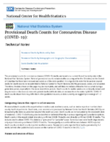 Provisional death counts for coronavirus disease COVID19 technical notes