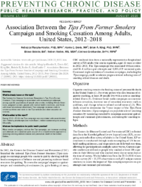Association Between the Tips From Former Smokers Campaign and Smoking Cessation Among Adults United States 20122018