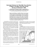 Serologic evidence for West Nile virus infection in birds in the New York City vicinity during an outbreak in 1999