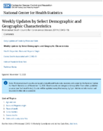 Weekly updates by select demographic and geographic characteristics Provisional Death Counts for Coronavirus Disease COVID19 20201112