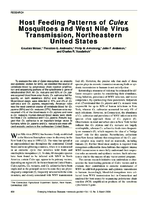 Host Feeding Patterns of Culex Mosquitoes and West Nile Virus Transmission Northeastern United States