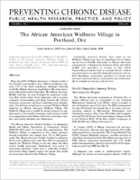 The African American Wellness Village in Portland Ore