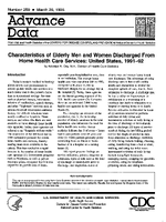 Characteristics of Elderly Men and Women Discharged From Home Health Care Services United States 199192