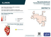 IL Congressional District 08 Heart Disease and Federally Qualified Health Centers Map 119th Congress