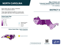 NC Congressional District 08 Stroke and Federally Qualified Health Centers Map 119th Congress