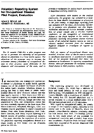 Voluntary reporting system for occupational disease pilot project evaluation