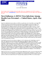 Novel influenza A H1N1 Virus infections among healthcare personnel  United States AprilMay 2009