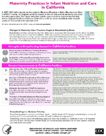 Maternity Practices in Infant Nutrition and Care mPINC in California 2010