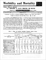 Morbidity and Mortality Weekly Report For release July 15 1960 Vol 9 No 27