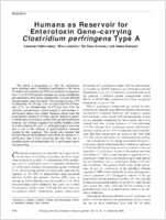 Humans as Reservoir for Enterotoxin Genecarrying Clostridium perfringens Type A