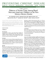 Patterns of Screen Time Among Rural MexicanAmerican Children on the New MexicoMexico Border