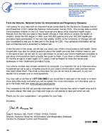 Advance Letter From the Director National Center for Immunization and Respiratory Diseases