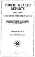 Public Health Reports  volume XXVIII part II numbers 27 to 52 JulyDecember 1913  cover