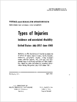 Types of Injuries Incidence and Associated Disability United StatesJuly 1957June 1961
