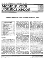 Advance report of final mortality statistics 1987
