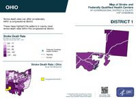 OH Congressional District 01 Stroke and Federally Qualified Health Centers Map 119th Congress