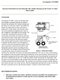 Operator Pinned Between the Hydraulic Tilt Cylinder Housing and the Frame of a SkidSteer Loader