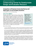 Comparison of American Community Survey and Washington Group Disability Questions