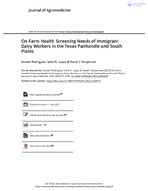OnFarm Health Screening Needs of Immigrant Dairy Workers in the Texas Panhandle and South Plains