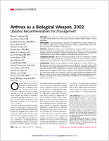 Anthrax as a biological weapon 2002  updated recommendations for management