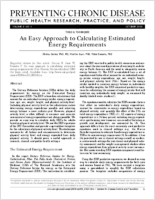 An Easy Approach to Calculating Estimated Energy Requirements