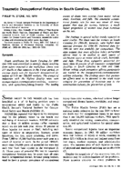 Traumatic Occupational Fatalities In South Carolina 198990
