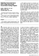 Detecting colorectal cancer with a large scale fecal occult blood testing program