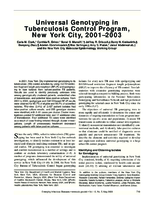 Universal Genotyping in Tuberculosis Control Program New York City 20012003