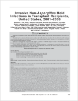 Invasive NonAspergillus Mold Infections in Transplant Recipients United States 20012006
