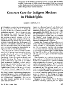 Contract care for indigent mothers in Philadelphia