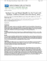 Epilepsy Care and Mental Health Care for People with Epilepsy California Health Interview Survey 2005