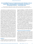 Use of a Modified Preexposure Prophylaxis Vaccination Schedule to Prevent Human Rabies Recommendations of the Advisory Committee on Immunization Practices  United States 2022