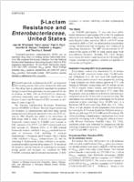 Lactam Resistance and Enterobacteriaceae United States