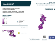 MD Congressional District 04 Stroke and Federally Qualified Health Centers Map 118th Congress