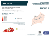 KY Congressional District 03 Heart Disease and Federally Qualified Health Centers Map 118th Congress