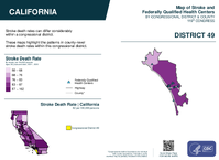 CA Congressional District 49 Stroke and Federally Qualified Health Centers Map 119th Congress