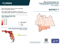 FL Congressional District 07 Heart Disease and Federally Qualified Health Centers Map 119th Congress
