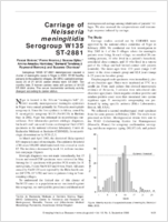 Carriage of Neisseria meningitidis Serogroup W135 ST2881