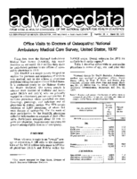 Office Visits to Doctors of Osteopathy National Ambulatory Medical Care Survey United States 1975
