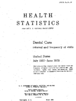 Dental care interval and frequency of visits United States July 1957June 1959