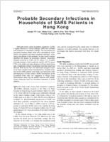 Probable Secondary Infections in Households of SARS Patients in Hong Kong