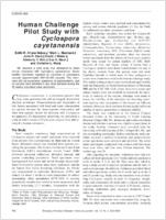 Human Challenge Pilot Study with Cyclospora cayetanensis