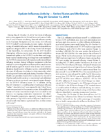 Update Influenza Activity  United States and Worldwide May 20October 13 2018