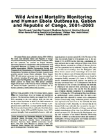 Wild Animal Mortality Monitoring and Human Ebola Outbreaks Gabon and Republic of Congo 20012003