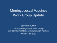 Meningococcal Vaccines Work Group update