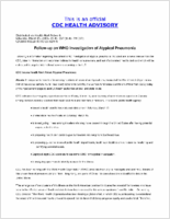 FollowUp on WHO Investigation of Atypical Pneumonia Saturday March 15 2003 2045 EST 8 45 PM EST