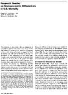 Research Needed On Socioeconomic Differentials In Us Mortality
