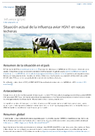 Situacin actual de la influenza aviar H5N1 en vacas lecheras