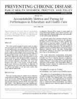 Accountability Metrics and Paying for Performance in Education and Health Care