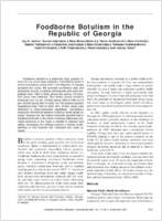Foodborne Botulism in the Republic of Georgia